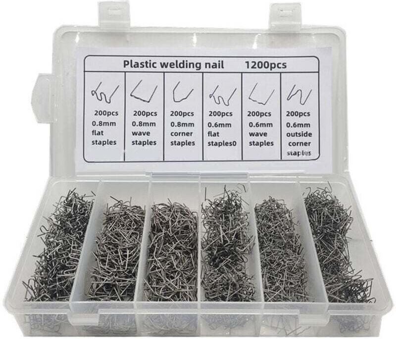 1200 Pièces Agrafes de Soudage pour Réparation de Pare-Chocs Auto Plastique Clous Raccord