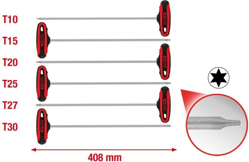 Thumbnail - Satz mit 6 TORX®-Schlüssel mit T-Griff, L.375 mm