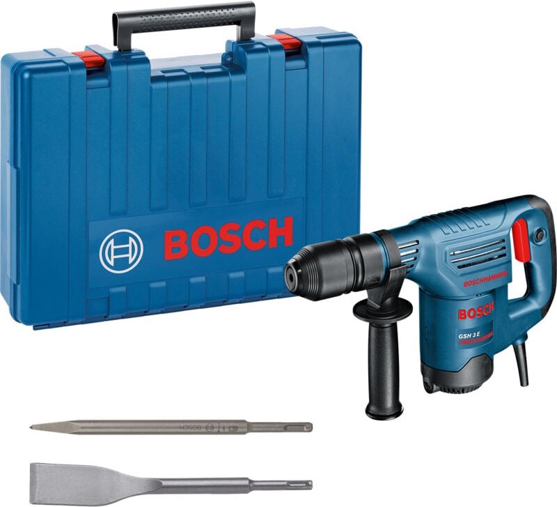 Bosch Schlaghammer gsh 3 e Professional mit SDS-plus im Set im Handwerkerkoffer