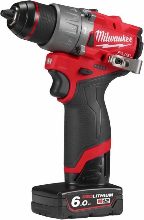 Milwaukee M12FPD2-602X Akku Kompakt Schlagbohrschrauber 12V mit 2x 6,0Ah Akku und 1x C12C Ladegerät
