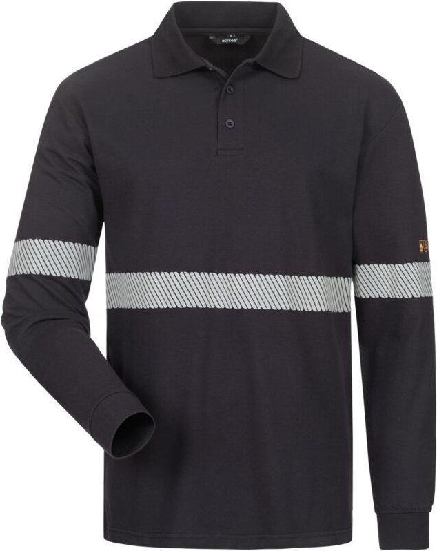 Gr .M (50/52) KUNIBERT MULTINORM POLOHEMD MIT REFLEXSTREIFEN blau KUNIBERT M