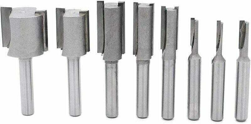 8-teiliges 1/4"-Schaft-Nutfräser-Set für Oberfräsen und Fräsen / Nutfräser-Set, Nutfräser-Set, Holzfräser, bündiger Fräs...