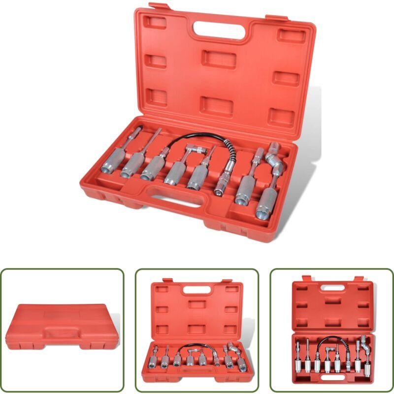 Schmiernippel - Adapter Fettpressen, 7 tlg. Set, Panzerschlauch