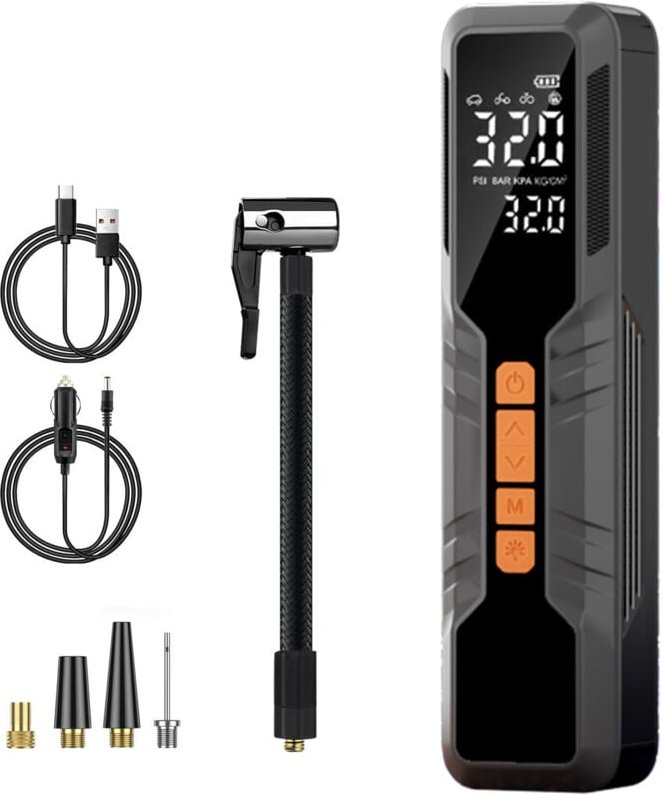 10000mAh Elektrische Luftpumpe, 150PSI Akku Luftpumpe Auto mit LCD-Display, 4 Modi, Mini Kompressor mit Powerbank, Fahrr...