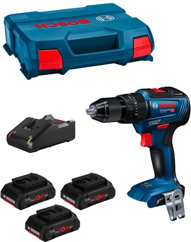 Schlagbohrschrauber Bosch gsb 18V-55 (3 x 4,0 Ah ProCORE + gal 18V-40 + L-Case)