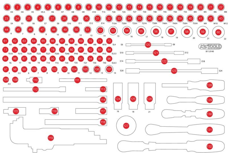 Ks Tools Leere Schaumstoffeinlage zu 811.0140