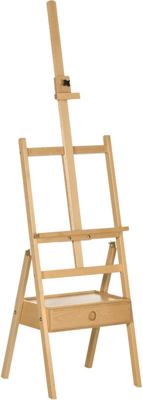 Vinsetto - Staffelei Holz Groß 150-190 cm hoch Holzstaffelei für Leinwände bis 92 cm Leinwand Ständer mit integriertem M...