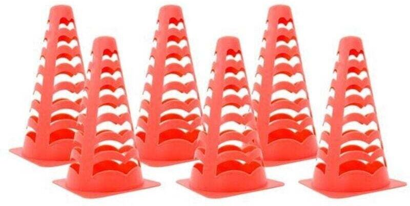 Vtizikl Cônes de football 6 pcs empilables orange 13x13x22,5 cm