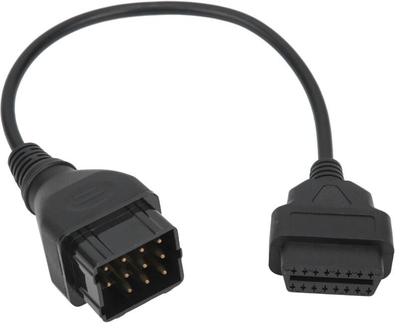Dioche Schwarzes OBD2-Kabel 12-polig auf 16-polig OBD2-Adapter OBDII Autozubehör für ABS.