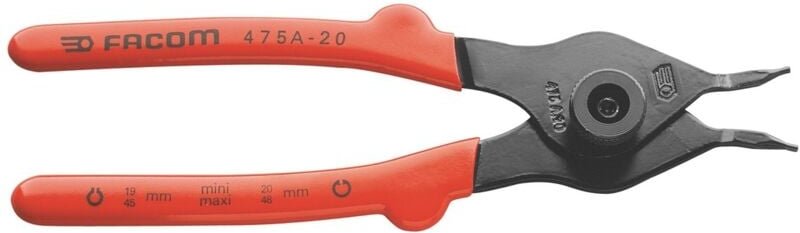 Umkehrbare Zange 150 mm Facom für Sicherungsringe innen/außen - 475A.15