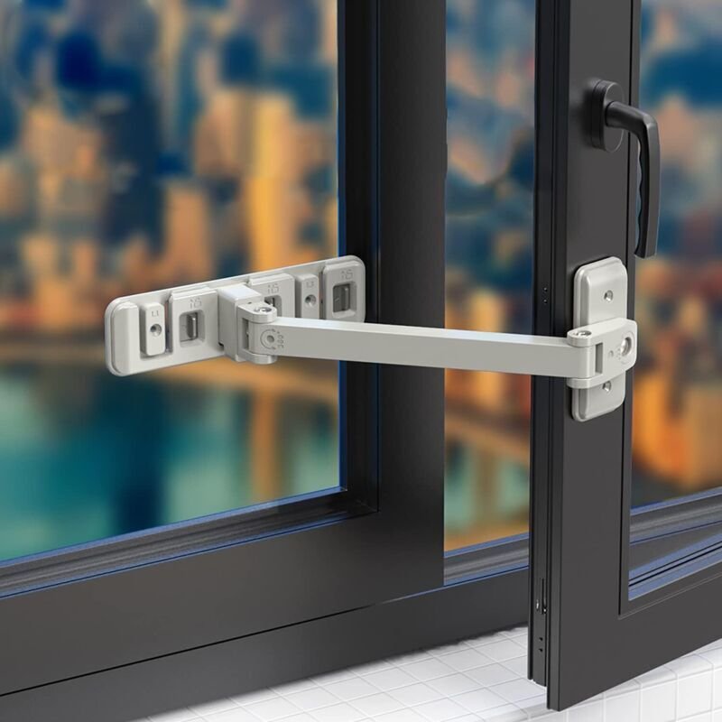 Selbstklebendes Fensterschloss, Kindersicherung, Schiebetürsicherung für Babys, Fensteröffnungsbegrenzer, hochsicheres