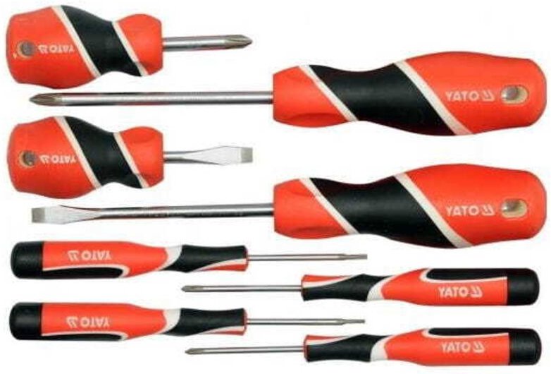 YATO SCHRAUBENDREHERSATZ 8-tlg. FLACH/KREUZBLATT S2 58 HRC, 25980