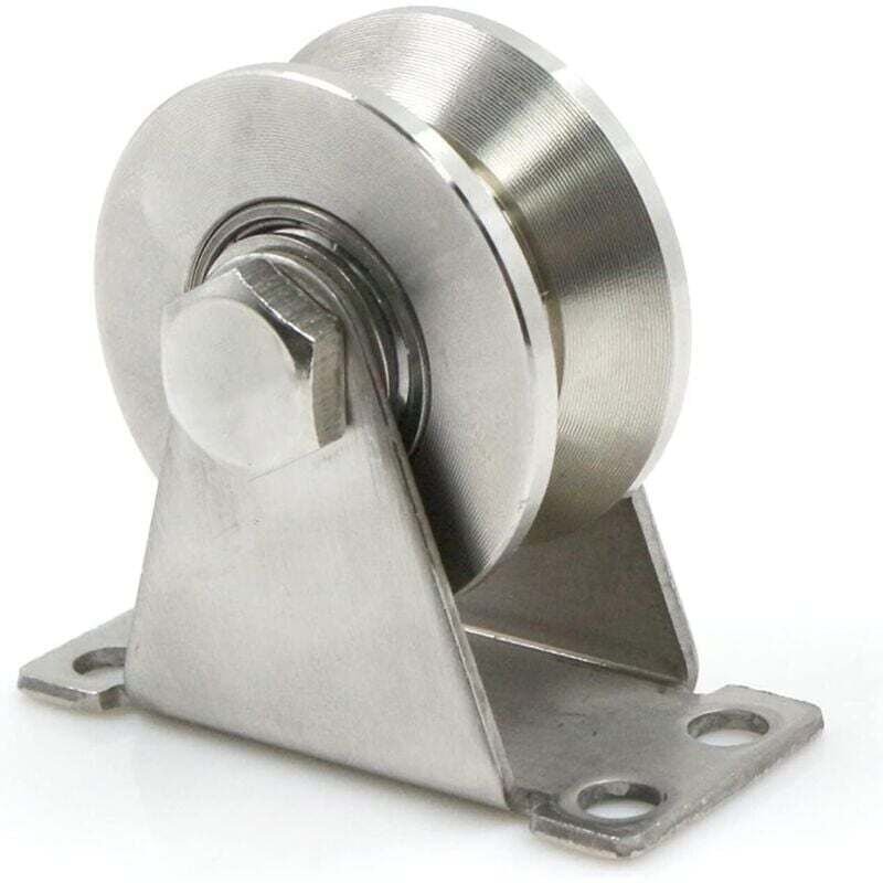 Stahlräder mit V-Nut, Heberolle, Stahlseilrollen, Edelstahlrolle, V-Nut-Lenkrolle, Rollendurchmesser 48 mm, Tragfähigkei...