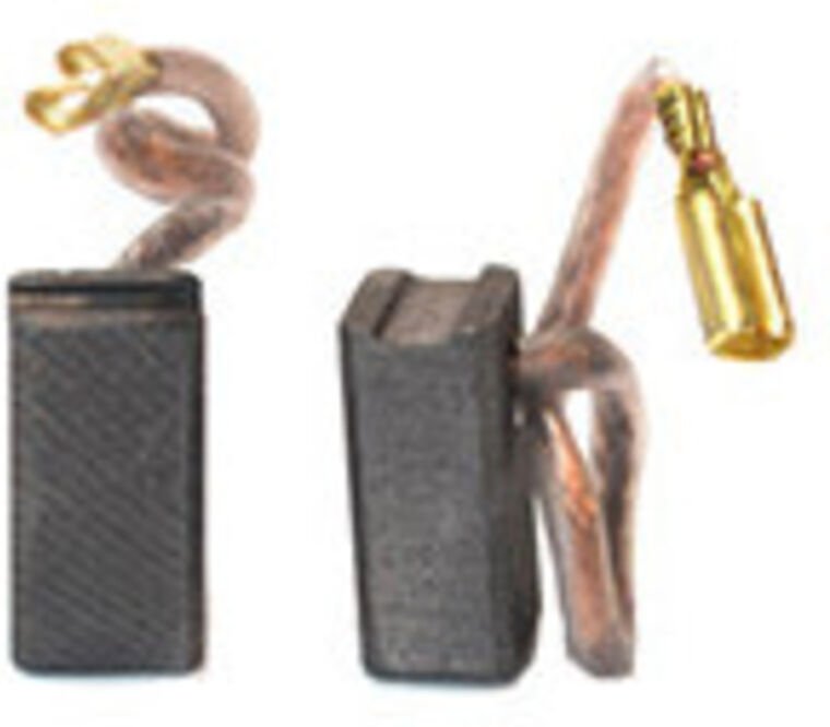 Set aus 2 anpassbaren Kohlen für Black & Decker. Abmessungen 6,5 x 6,5 x 15 mm.