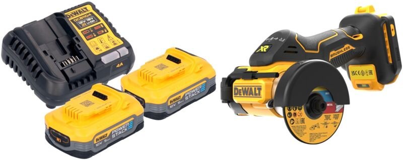 Dcs 438 H2 Akku Multimaterialschneider 18 v 76 mm Brushless + 2x Powerstack Akku 5,0 Ah + Ladegerät - Dewalt