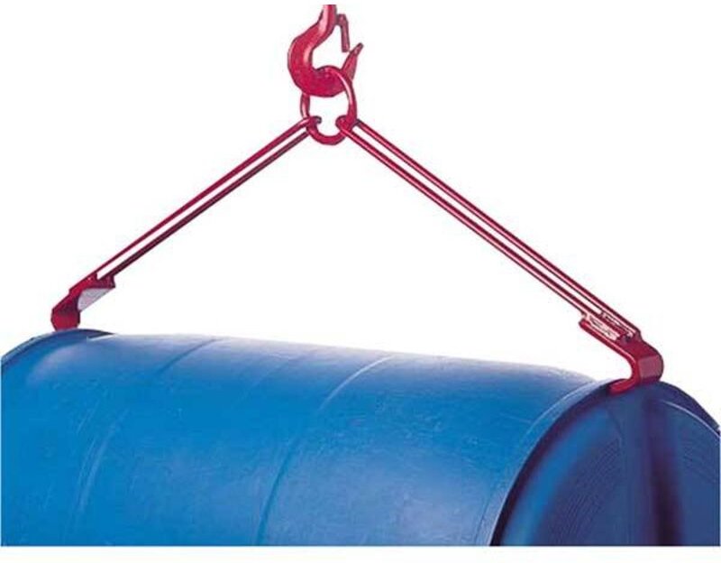 Manuelle horizontale Fassklammer für Flaschenzug und Kran – Metall- oder Kunststofffass mit Rand 220 l – max. Belastung ...