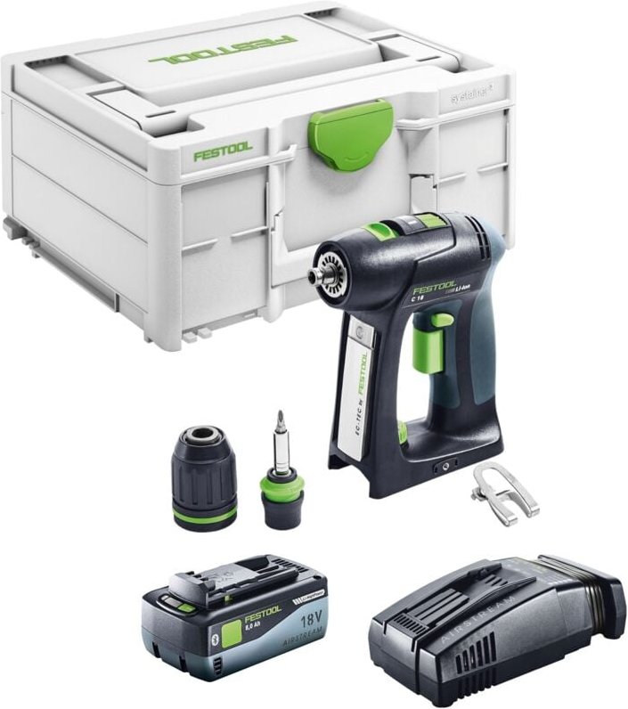 C 18 Basic Akku Bohrschrauber 18 v 45 Nm Brushless + 1x Akku 8,0 Ah + Schnellladegerät + Systainer - Festool