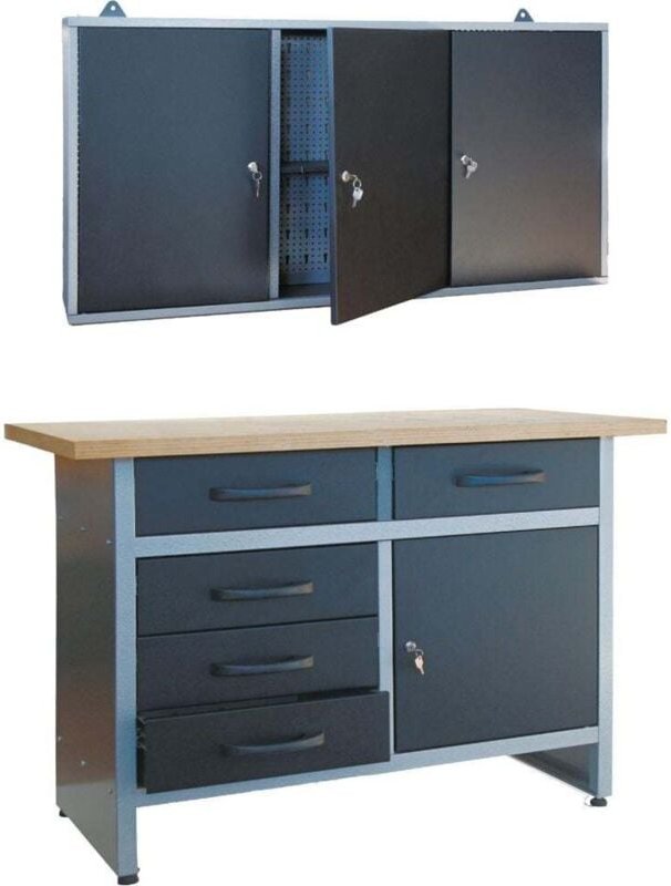 Werkstatt-Set Werkbank Werkschrank 120 cm Montagewerkbank Werktisch - Trendline