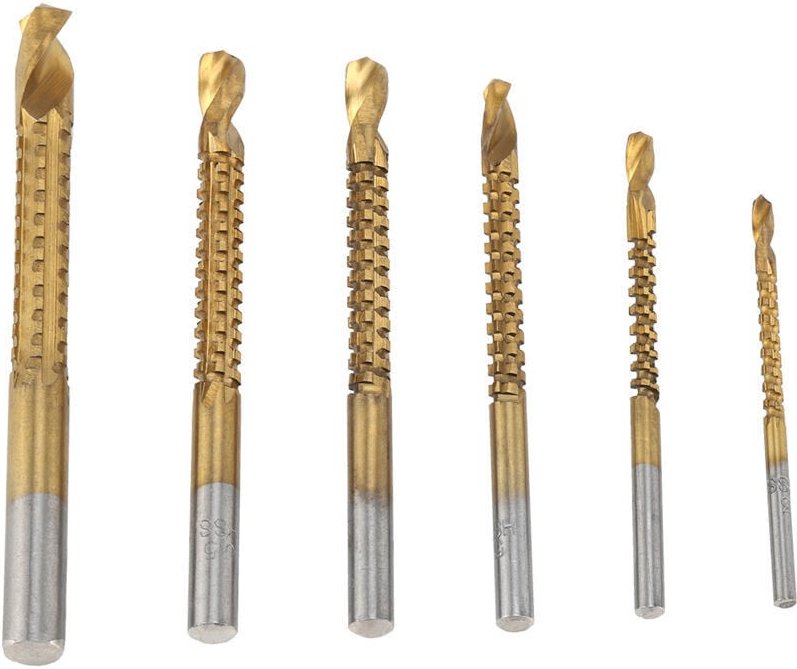 Spiralbohrer, 6-teiliges gezacktes Bohrerset, gezacktes Nutenbohren, Zimmermanns-Seitenschneider, Gewindebohrer, Spirals...
