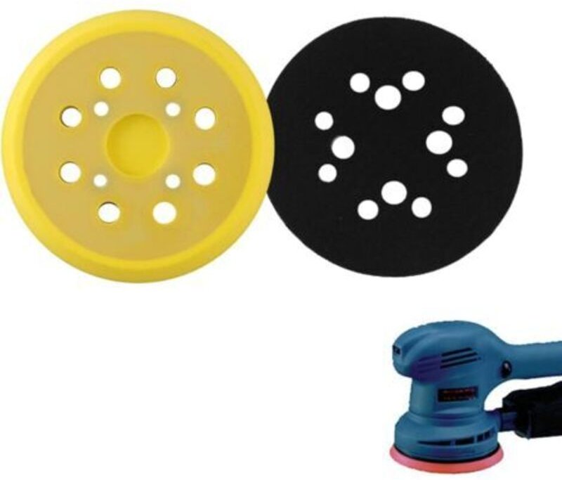 1 Stück 125mm Schleifteller, Runde 8-Loch-Schleifscheiben PU-Pad, für Schleifmaschine Flexibler Schleifteller Ersatz (Ge...