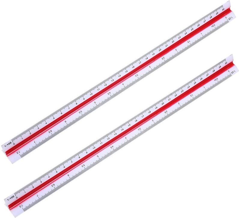 2X 1:20 1:25 1:50 1:75 1:100 1:125 Kunststoff dreieckiges Massstab Lineal