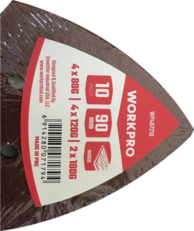 WorkPro WP407210 Schleifpapier (L x B) 90 mm x 90 mm 10 St.