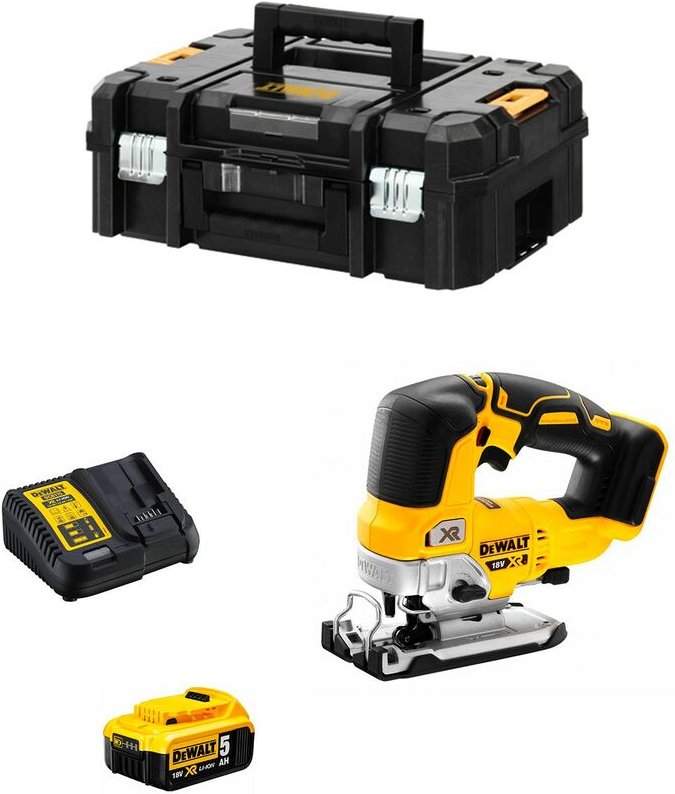 Pendelhub-Stichsäge DeWALT DCS334P1T (1 x 5,0 Ah + DCB115 + TSTAK II)