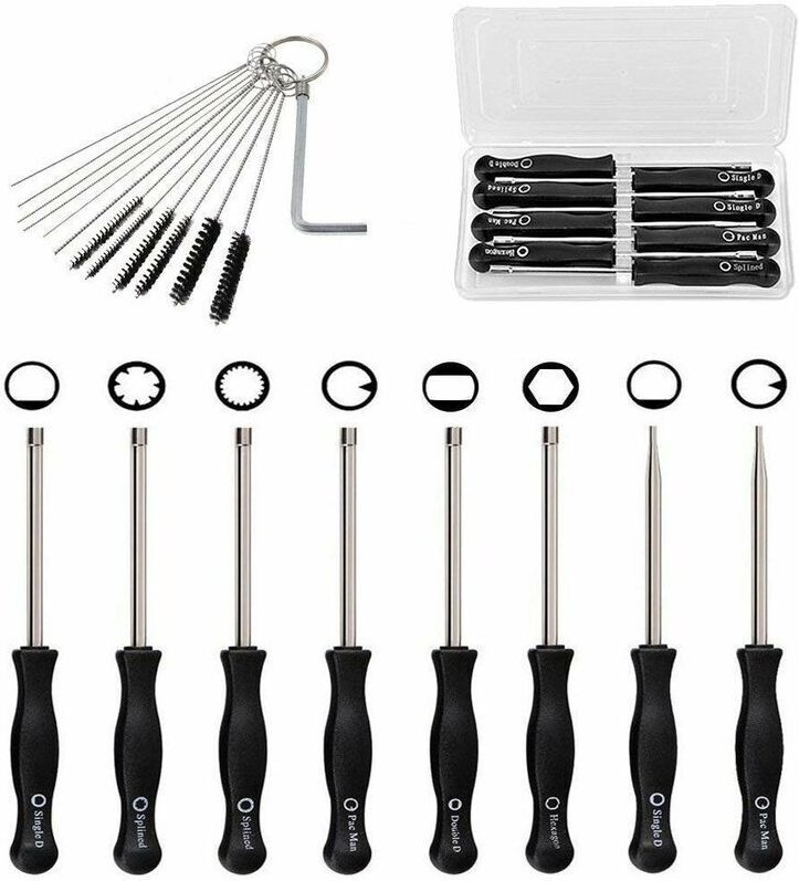 Teile + Reinigungswerkzeug Vergaser-Einstellwerkzeugsatz für gängige 2-Takt-Vergasermotoren - Vergaser-Einstellwerkzeugs...