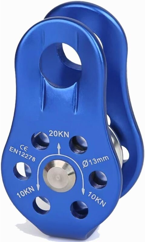 Hochleistungs-Rollenblock aus Aluminiumlegierung für Kletterzwecke, 12-mm-Einzelseil-Rollenblock für 12-mm-Seilklettern