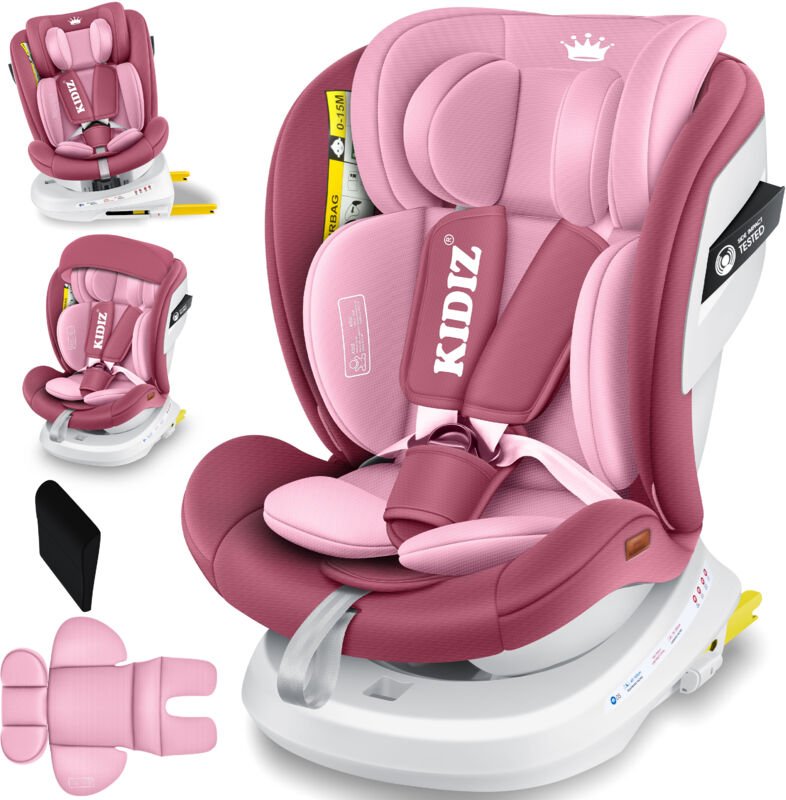 KIDIZ® Kindersitz Baby Autositz Kinderautositz Isofix Top Tether 360° drehbar Gruppe 0/1/2/3 ab Geburt 0-36kg Mit Sonnen...