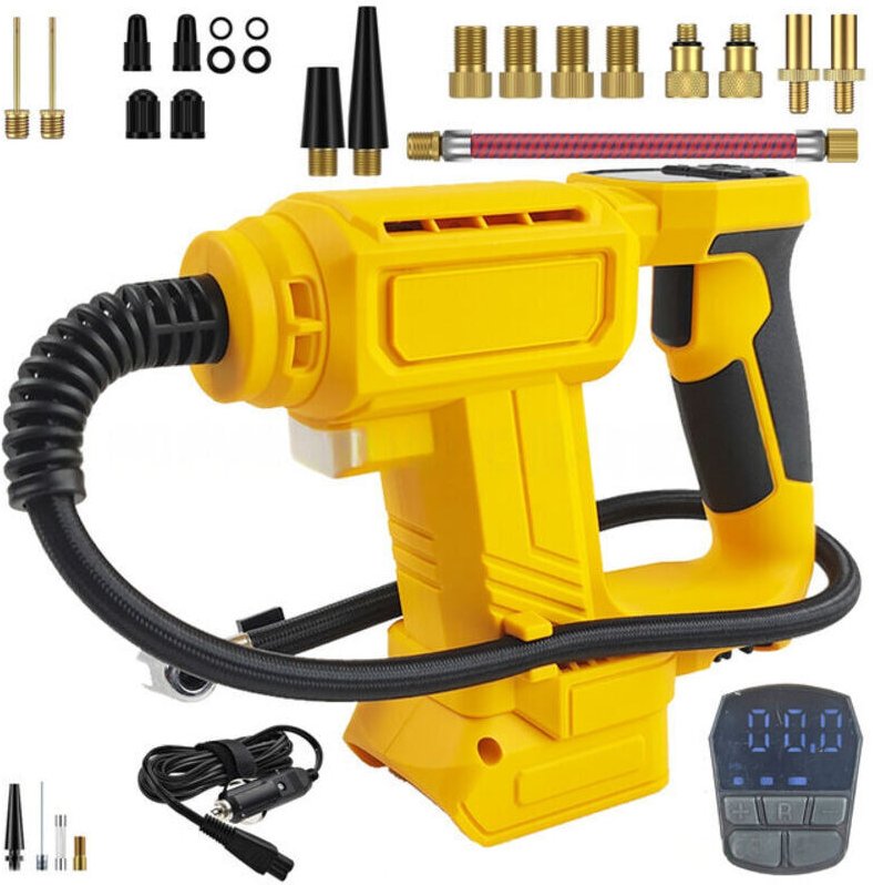 Akkubetriebener Kompressor, kompatibel mit Dewalt 18V/20V MAX Akkus, kabelloser Luftkompressor, tragbare Mini-Luftpumpe ...