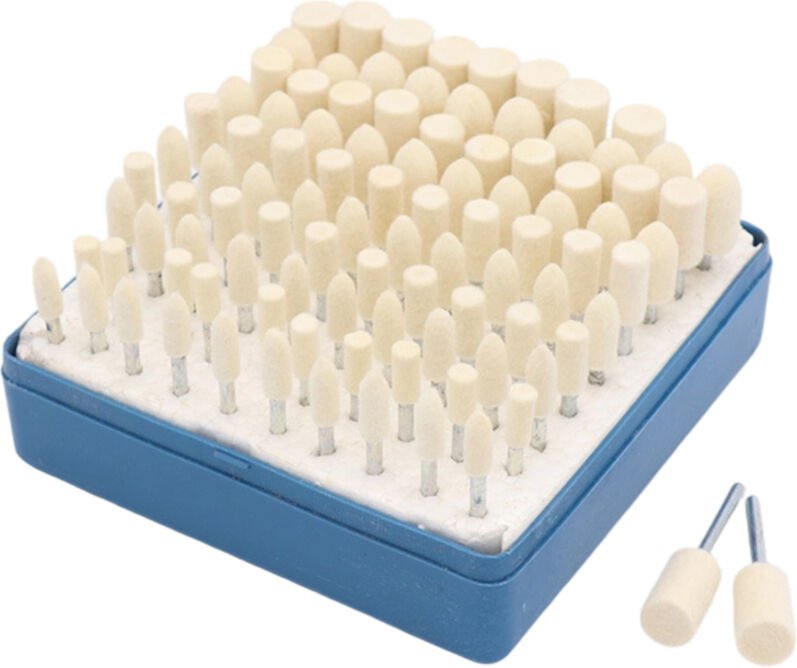 Filz-Mandrel, Montiert, Polieren, Multifunktionale Kopf, Schleifen, Polieren, Polieraufsätze, 100 Stück
