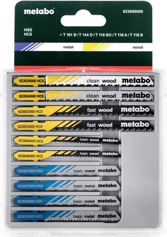 Metabo - Stichsägeblattsortiment 10teilig 6xHolz/4xMetall hcs/hss f.Holz/Metall/Kunststoffe