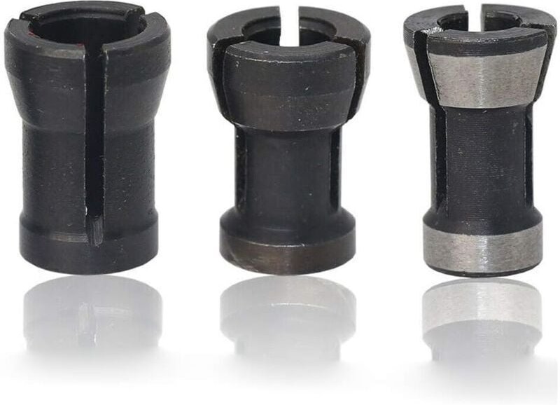 Fräseradapter, geteilte Hülse, Fräsfutter und Holzbearbeitung (8 mm + 6,35 mm + 6 mm, 3er-Pack) - Ulisem