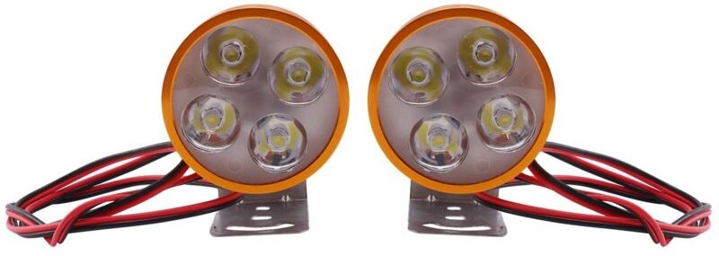 Tlily - 4LED Scheinwerfer dc 12V-85V Runde Lichter Motorrad Lokomotive Scheinwerfer Assist Lampe Rückspiegel Zubehör Lic...