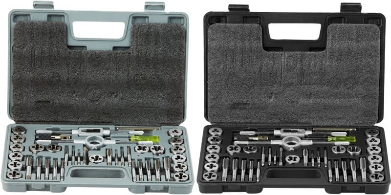 Mophorn Gewindebohrer- und Schneideisensatz, 80-teilig metrisch und SAE, Gewindebohrer und Schneideisen aus Lagerstahl, ...