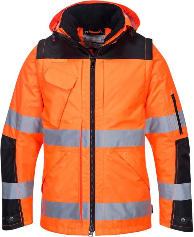 3-in-1 Jacke Pro Hi-Vis Orange/Schwarz 2XL