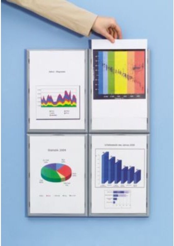 Infodisplay 23,7 x 32,2 x 2,3 cm (b x h x t) din A4 inkl. doppelseitigem Klebeband 4 St./Pack.