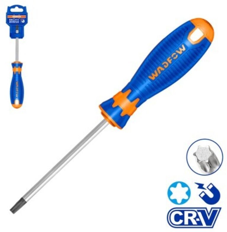 WADFOW 20 x 150 mm Torx-Schraubendreher, Cr-V-Stahl, magnetische Spitze und ergonomischer Griff
