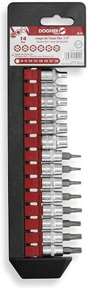 Dogher - Set mit 14 Stk. 1/4 Torx-Steckschlüsseln und Bits 503-052