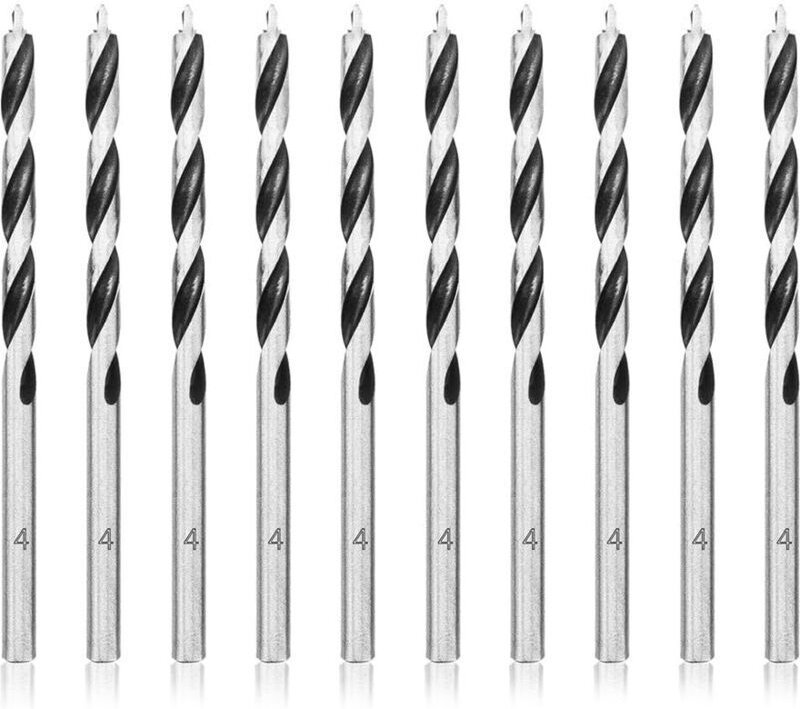 4-mm-Spiralbohrer für Holz, 10 Stück, professionelle Holzbohrer, Holzbohrer mit Zentrierspitze