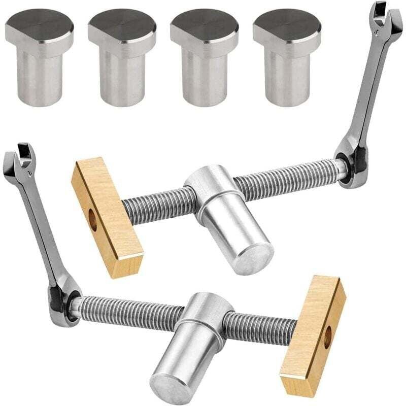 Set aus 2 Tisch-Holzbearbeitungsschraubstöcken, Schnellspannklemmen für die Werkbank, verstellbare Tischklemme mit 4 Ban...