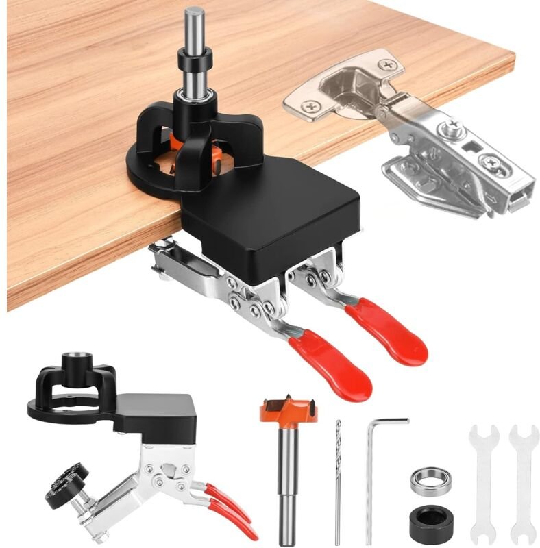 35-mm-Scharnierlehre, Scharnierbohrführung, Scharnierlochbohrlehre, Werkzeug für Türschränke, Heimwerker-Zimmerei, Holzb...