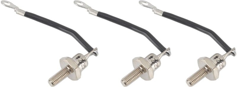 Stück 25A ZX25 12 Diode für Dieselgeneratoren, kleine tragbare Gleichrichterdioden-Ersatzteile, schwarze Minusleitung