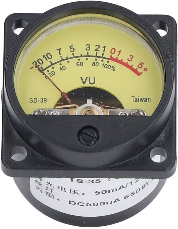 Vibrationsfestes VU-Meter, antistatischer Verstärker, Lautstärkemesser mit Hintergrundbeleuchtung, VU-Panel-Meter, Kunst...