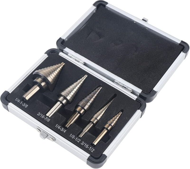 Senderpick - 5-teiliges Set von Stufenbohrern aus Hochgeschwindigkeitsstahl, professionelles Kobalt aus Hochgeschwindigk...