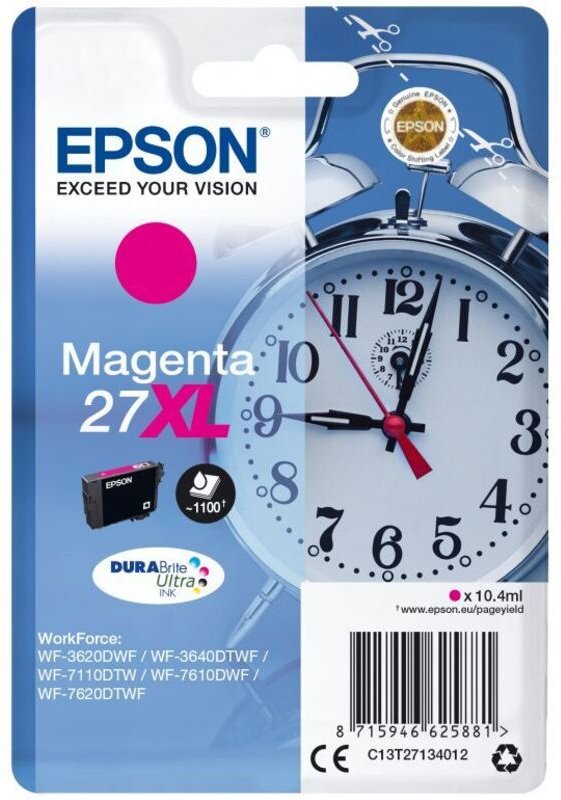 Epson Alarm clock Singlepack Magenta 27XL DURABrite Ultra Ink