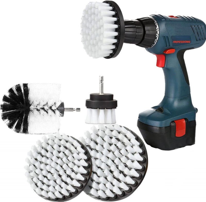 4-teiliges Reinigungsbürsten-Set für Bohrmaschinen, 2" / 3,5" / 4" / 5" rotierende Reinigungsbürste für elektrische Bohr...