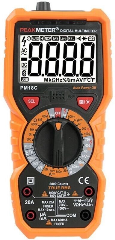 PM18C Digitales Multimeter AC/DC Automatischer digitaler elektrischer Tester Berührungsloser Voltmeter Amperemeter Ohmme...