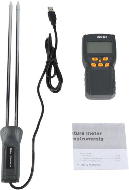 LCD-Display, digitaler Getreide-Feuchtigkeitsmesser, Feuchtigkeitstester für Weizen, Mais, Reis - Eosnow